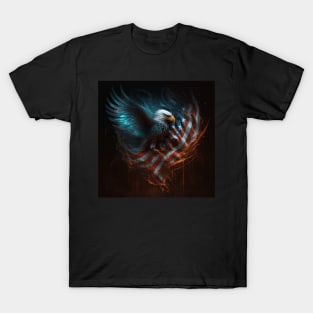 American Eagle and Flag Abstract Art T-Shirt